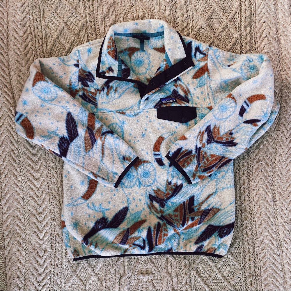 Patagonia Snap T Fleece - Owl Print - Women’s M